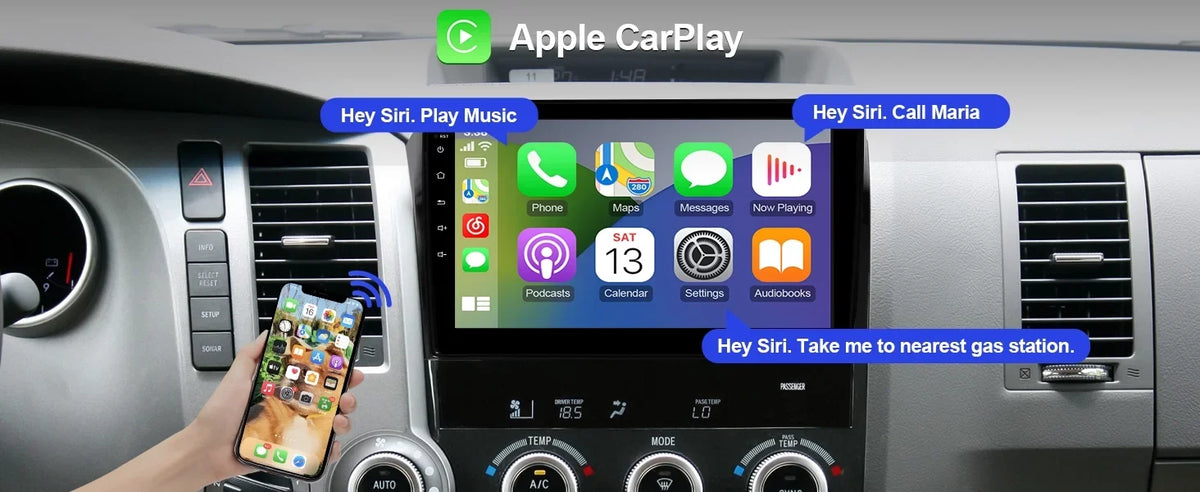 Car Camera Navi Car GPS & Double Radio Backup Touchscreen Screen Tundra Support 10 2008-2018 IPS with inches Android 2007-2013 Carplay 10.1 2+32G & Auto Stereo Android Sequoia for FM Din BT Toyota