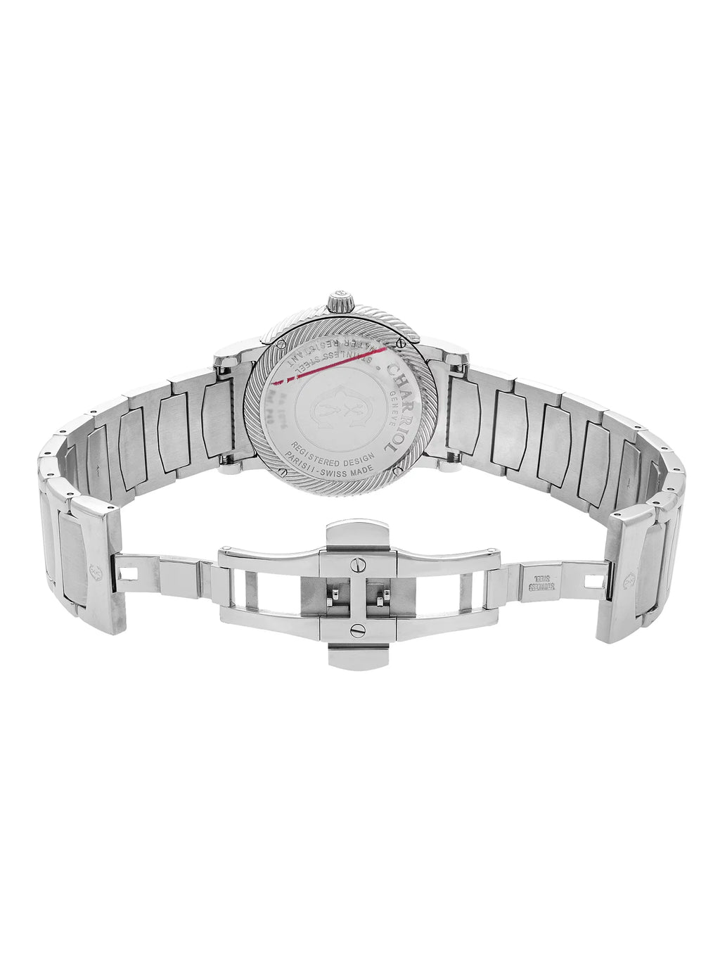 Quartz 40mm Watch P40S2.930.002 Mens Steel Stainless Blue Dial Charriol Parisii