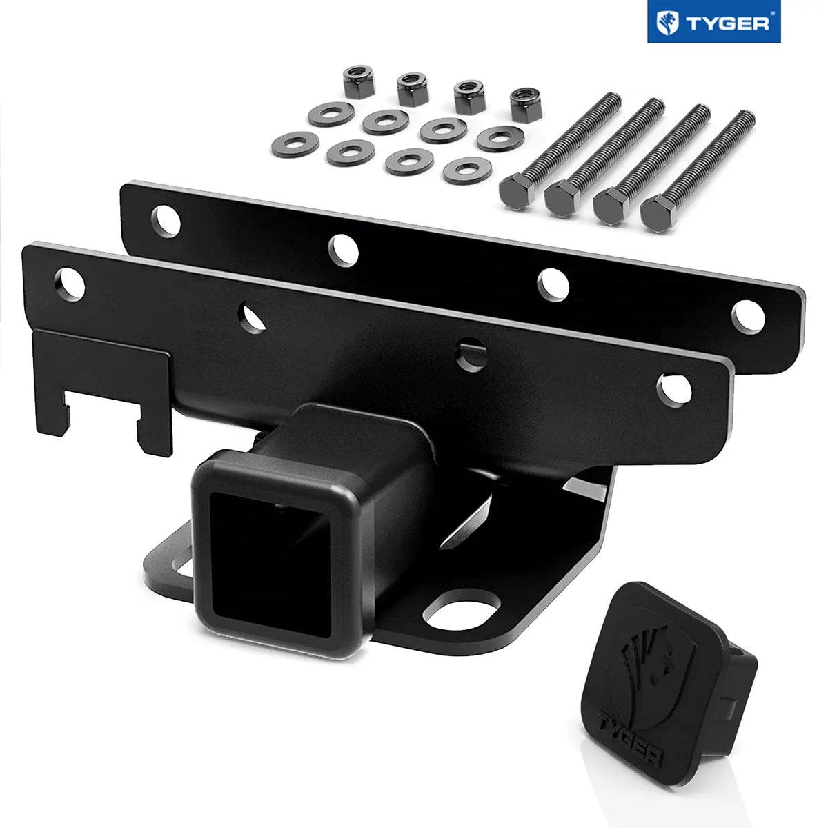 & Jeep Towing Compatible Tyger 2 Cover inch Auto Receiver TG-HC2J001B JK Hitch 2 Hitch Kit 4 Trailer Wrangler Style Hitch 2007-2018 with Tow Unlimited & Door Rear Door Factory