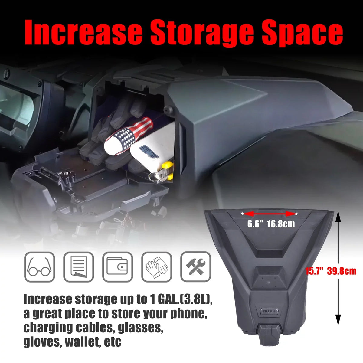 Device Can 2019-2022 2021-2022 Electronic Storage AM GFYSHIP Organizer Trail For Sport Holder UTV Box Tablet Maverick Phone Commander