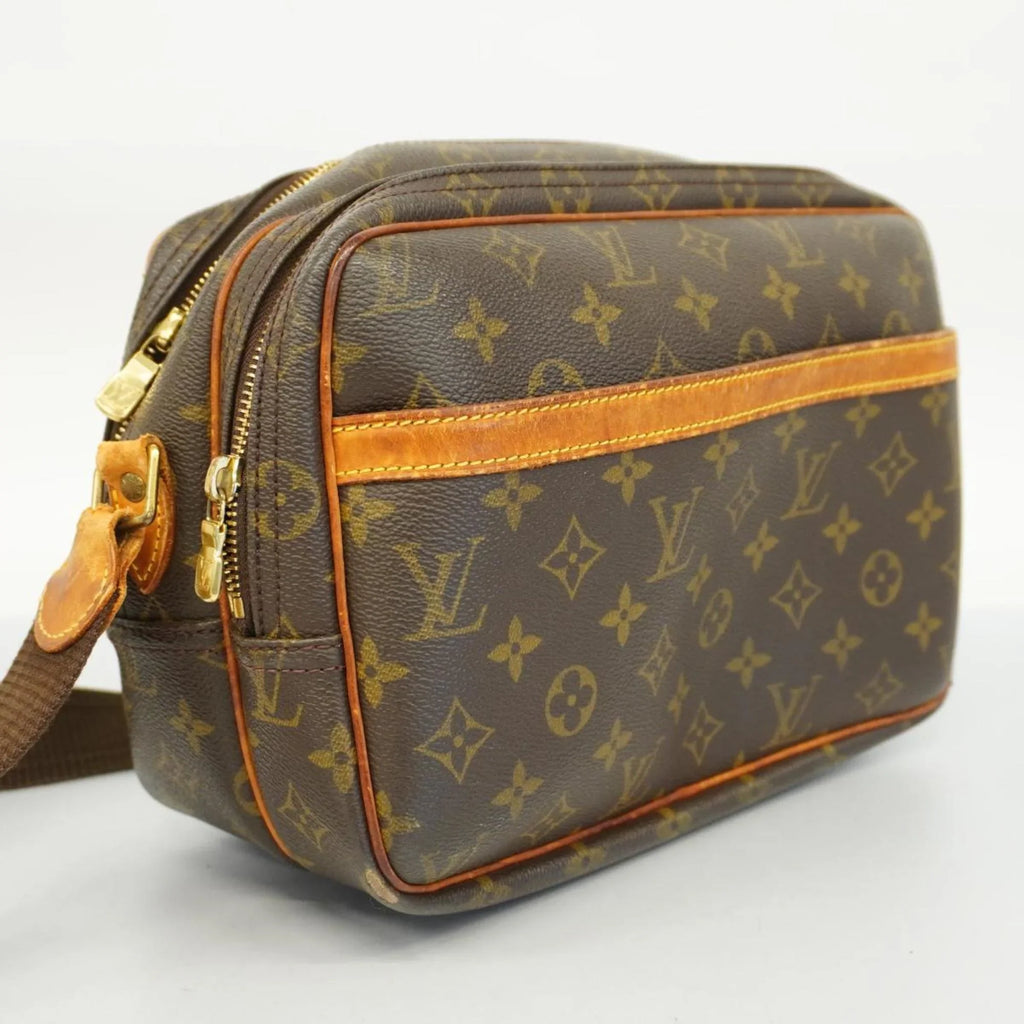 Louis (Good) PM Monogram Brown Reporter Bag Pre-Owned Ladies M45254 Vuitton Shoulder