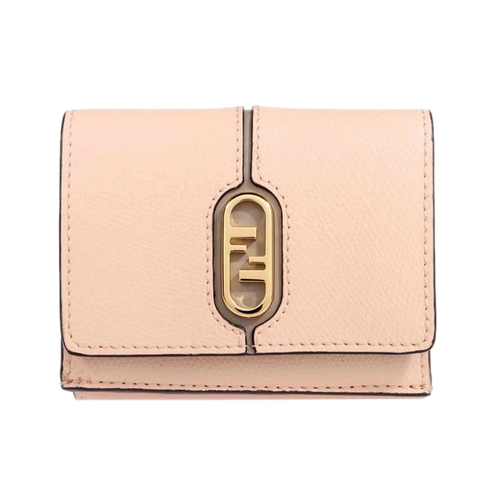 Tortora Gray Pink Trifold Calf Fendi Leather O'Lock Micro Wallet Rose