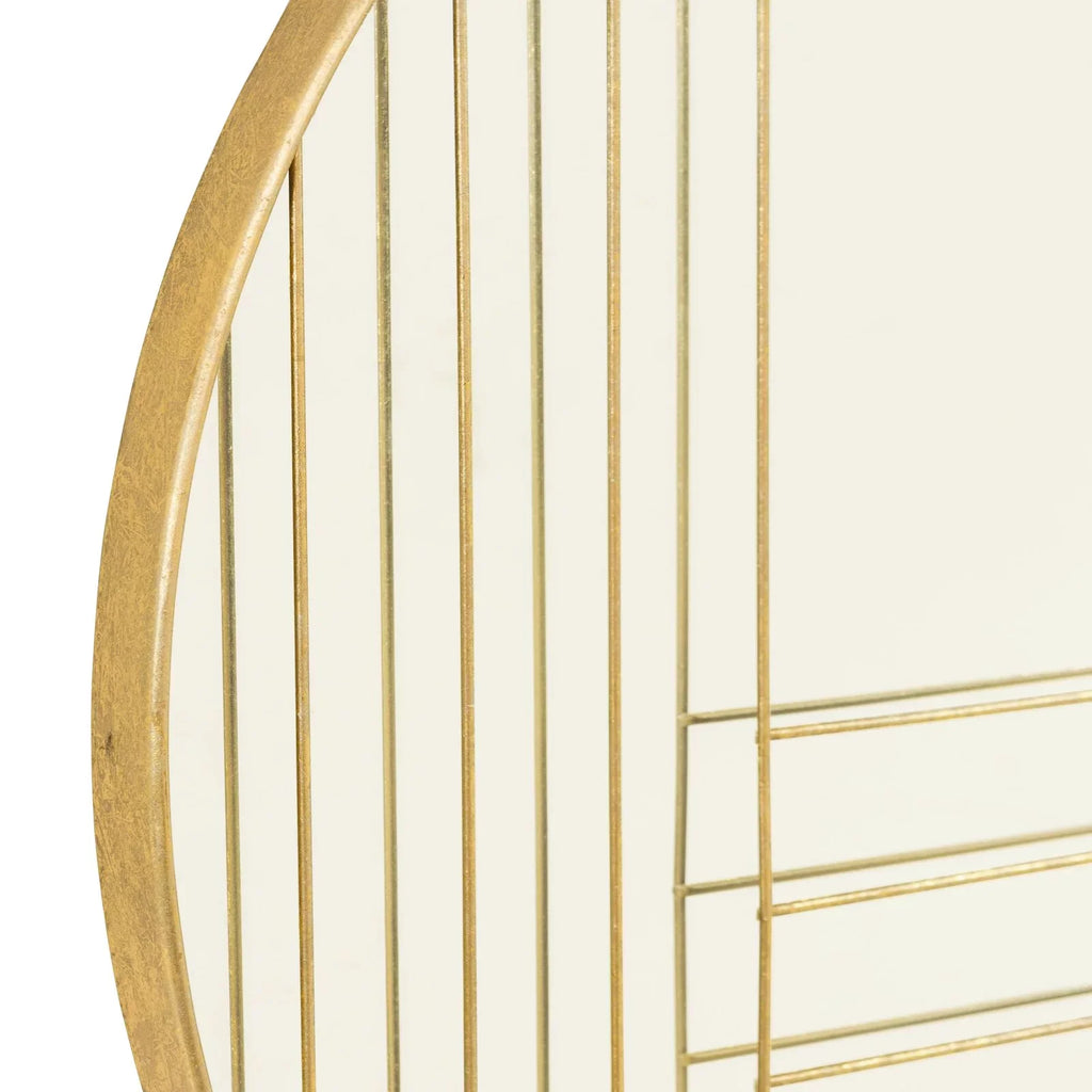 Leaf Mirror Metal Damis Modern Gold Wall Round Aspire Home Accents