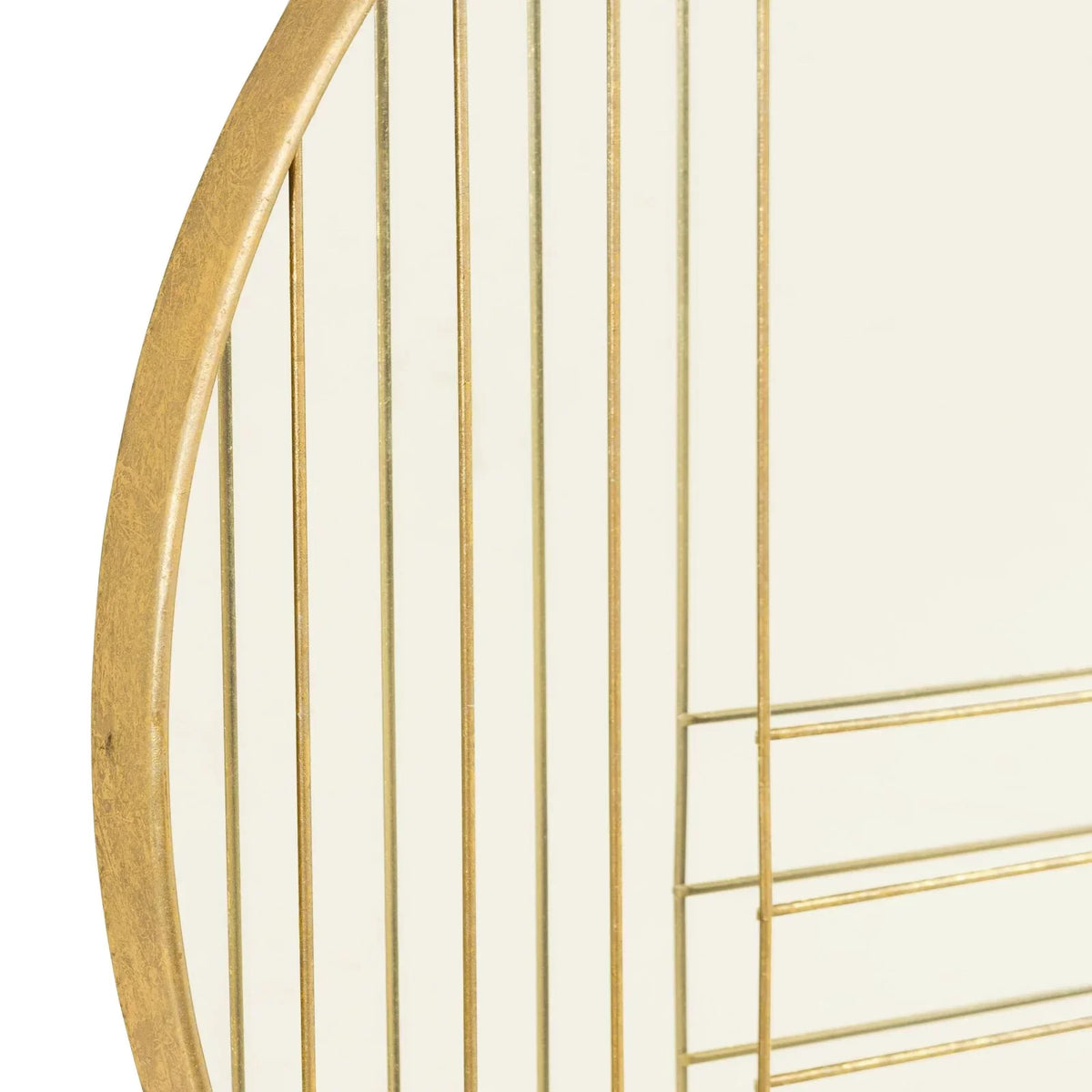 Leaf Mirror Metal Damis Modern Gold Wall Round Aspire Home Accents