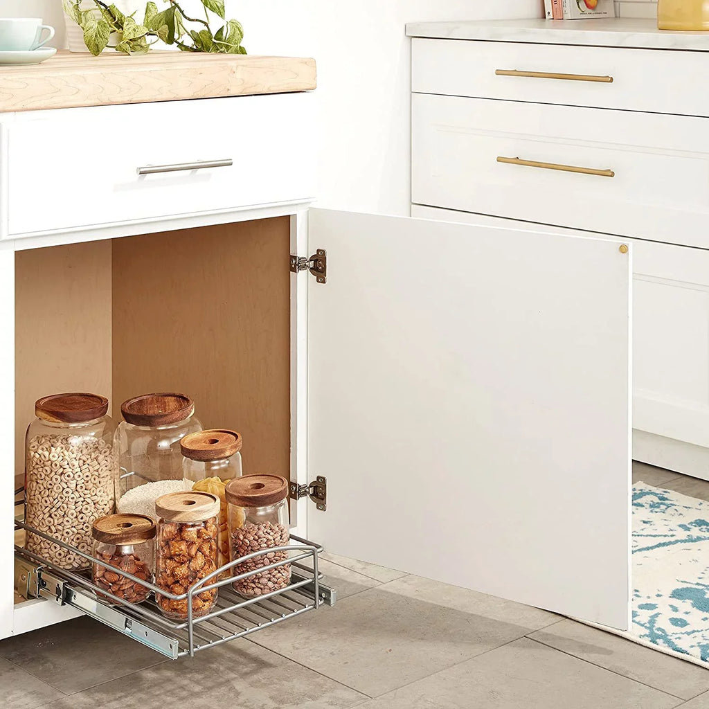 W x Organizer Multi-Use 5 in in. Knape D in. Pull-Out in. 12 Silver 20 x Cabinet & H Vogt RS-MUB-11-FN Basket