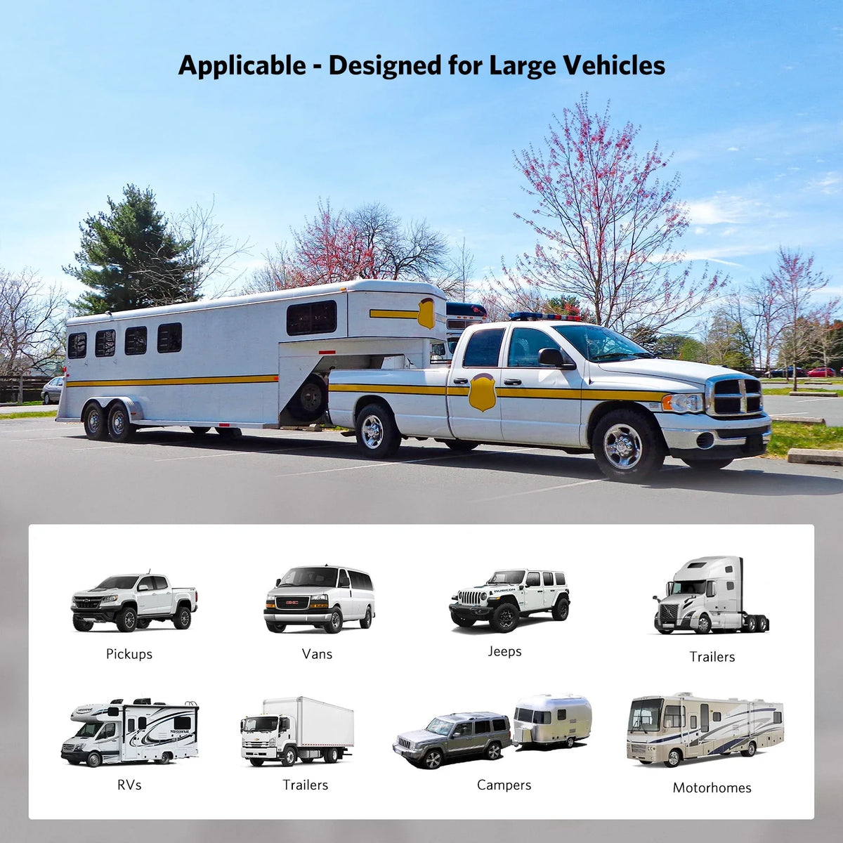 Night High-Speed with Trailers/ Observation RV/ Parking Kit, HD 7" Wireless Rear Cameras for Waterproof View IR Camper/Semi-Trailer/Tractor Camera Lines Monitor Backup Vision Reversing with