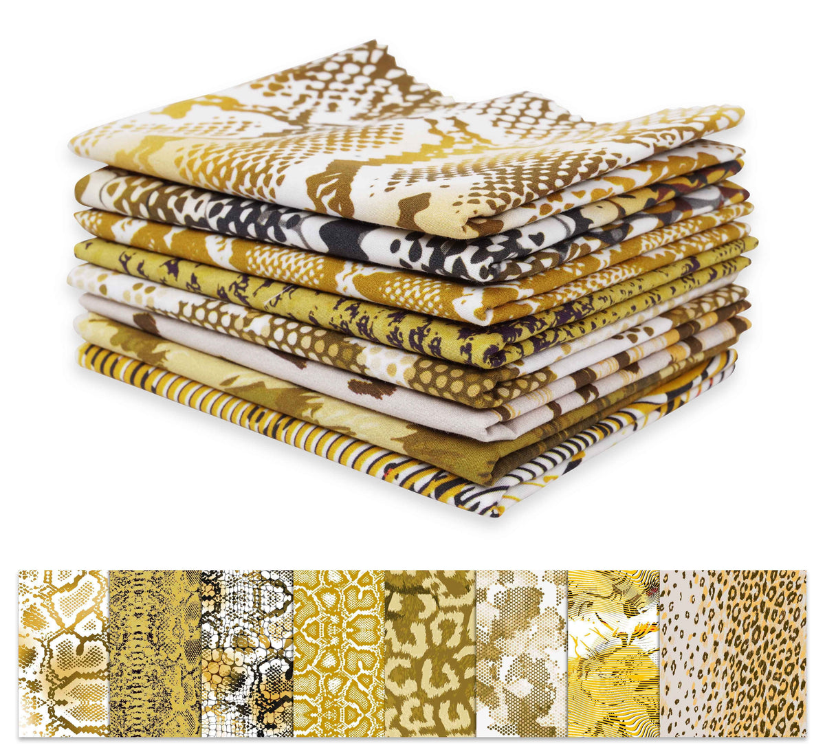 (Yellow) Pc Soimoi 22"DIY CottonPre-Cut Fat -Animal SkinPrint Quarter Bundle 18"x Quilting Patchwork-100% Fabric 8