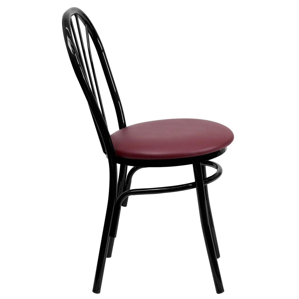 Fan Back Chair Flash - Burgundy HERCULES Series Metal Vinyl Seat Furniture