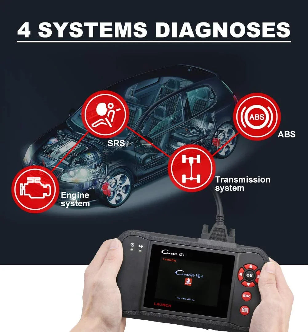 Launch Scanner Diagnostic VII+ Tool Creader Car Scan OBD2 X431 EOBD Reader (CRP123) Code