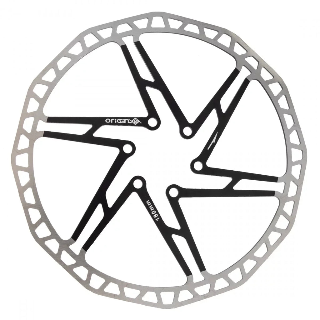 One-Piece Origin-8 Rotors Brake Part Disc Rotor Disc 6b Bk 180mm SpeedCheck 1p