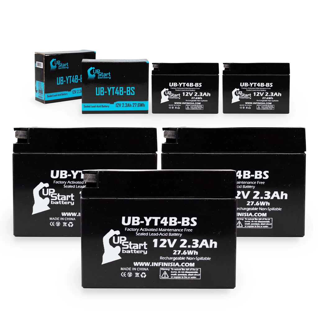 Yamaha Replacement 2.3Ah, UpStart Factory - Maintenance 2005 Motorcycle 12V, SR400 Activated, for Battery UB-YT4B-BS 5-Pack Battery Free, 400CC