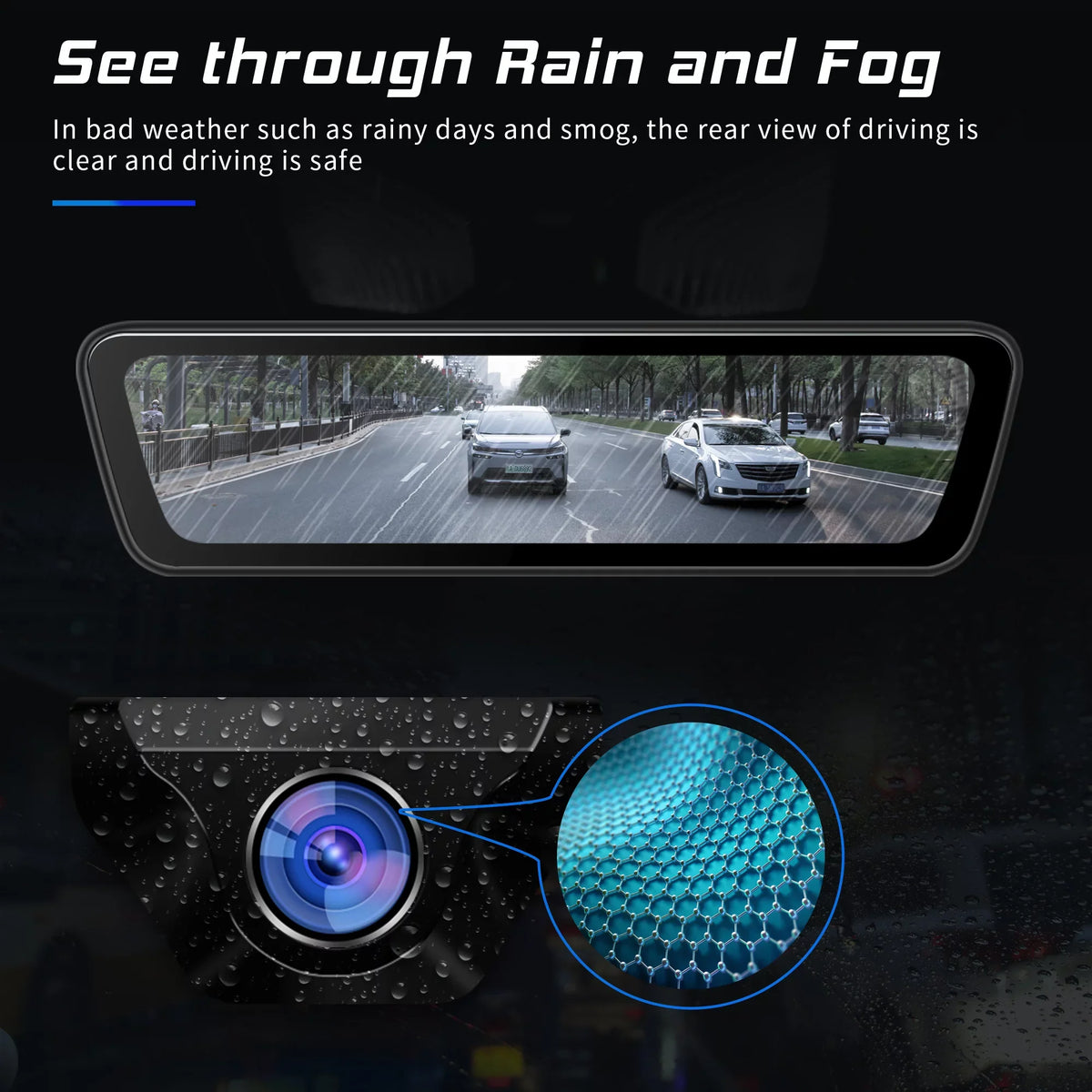 Dash Truck Rear Smart 9.35 Touchscreen Mirror Front View inch HD Rear 1080P Camera Streaming Full Dual Back View Cameras Camera Car