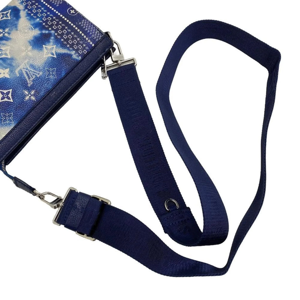 (Fair) M81431 VUITTON LOUIS Wallet Pre-Owned Wearable Shoulder Blue Monogram Gaston Bandana Bag Men's