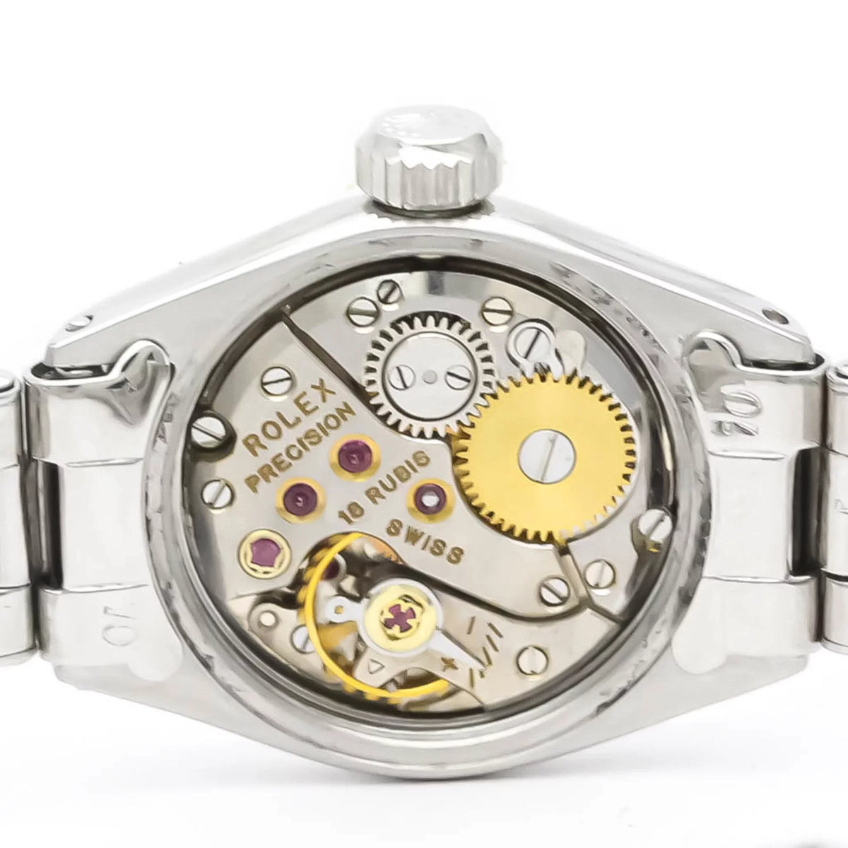 White Hand-Winding Gold ROLEX BF551892 Used Precision Steel Mens Vintage 6525 Authenticated Watch