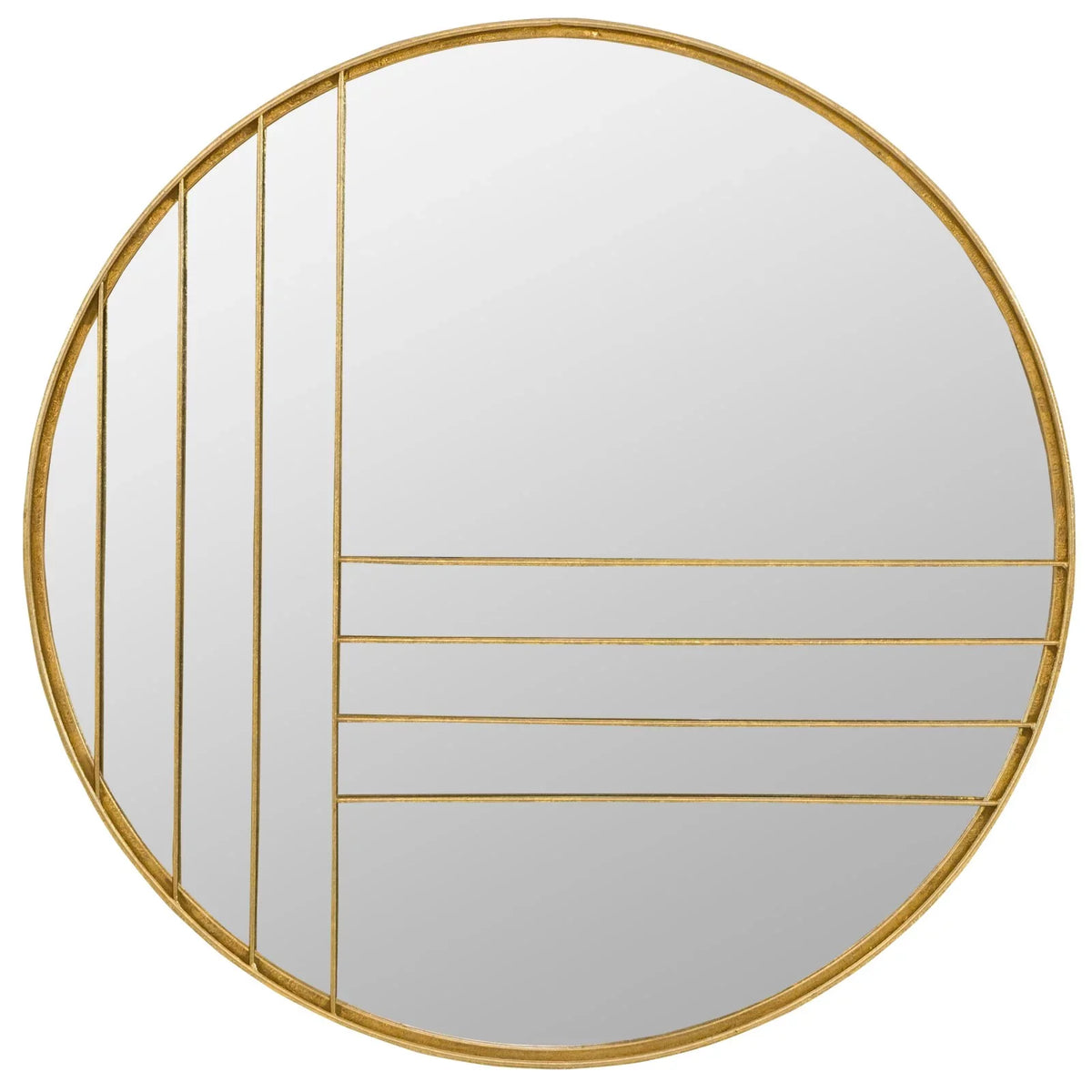 Leaf Mirror Metal Damis Modern Gold Wall Round Aspire Home Accents