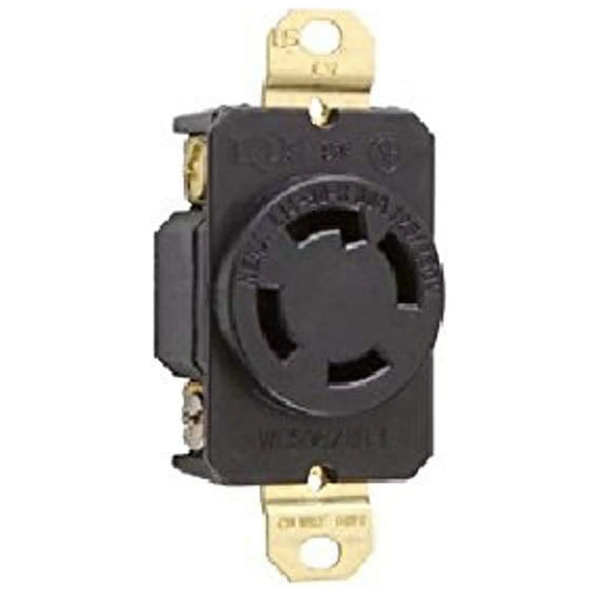 Specification 125/250 Grade Single Blk Volt NEMA Mount Industrial Receptle Turnlok Flush Amp 30 3-Phase L14-30R