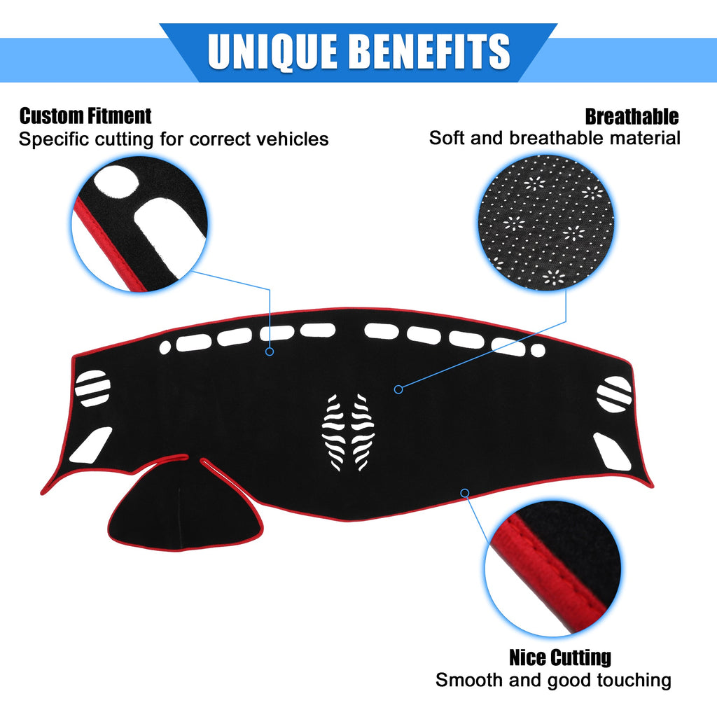 March Nissan Unique Dashboard 2010-2015 Console Center Car Cover Compatible for Bargains Protective Red Polyester