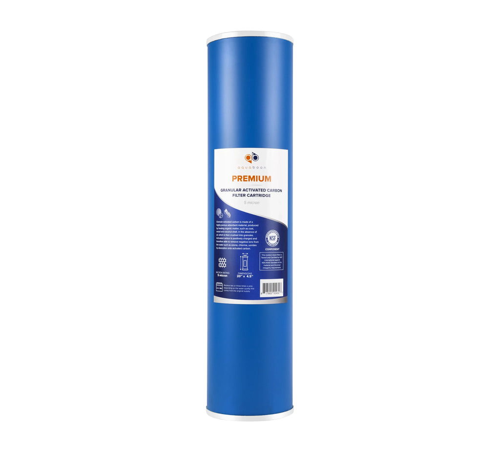 GAC, 155358-43, | Aquaboon x Big 4.5" Set packs 3 Micron Blue Block DGD-5005-20 5 Cartridges EP20-BB, Carbon 20" 2C-20BB, Filter Sediment 1 set, CTO & Replacement