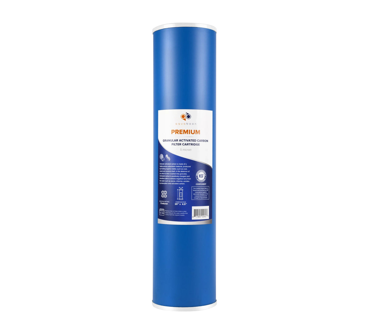 GAC, 155358-43, | Aquaboon x Big 4.5" Set packs 3 Micron Blue Block DGD-5005-20 5 Cartridges EP20-BB, Carbon 20" 2C-20BB, Filter Sediment 1 set, CTO & Replacement