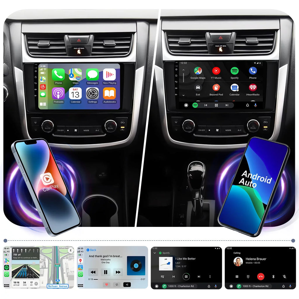 BT Support Altima Car Camera Screen & 8 IPS Auto Navi GPS 2014-2018 for 12 Stereo core(4+32G) inches Android Double Radio 9 Android Car Carplay with Nissan Touchscreen FM Din Backup