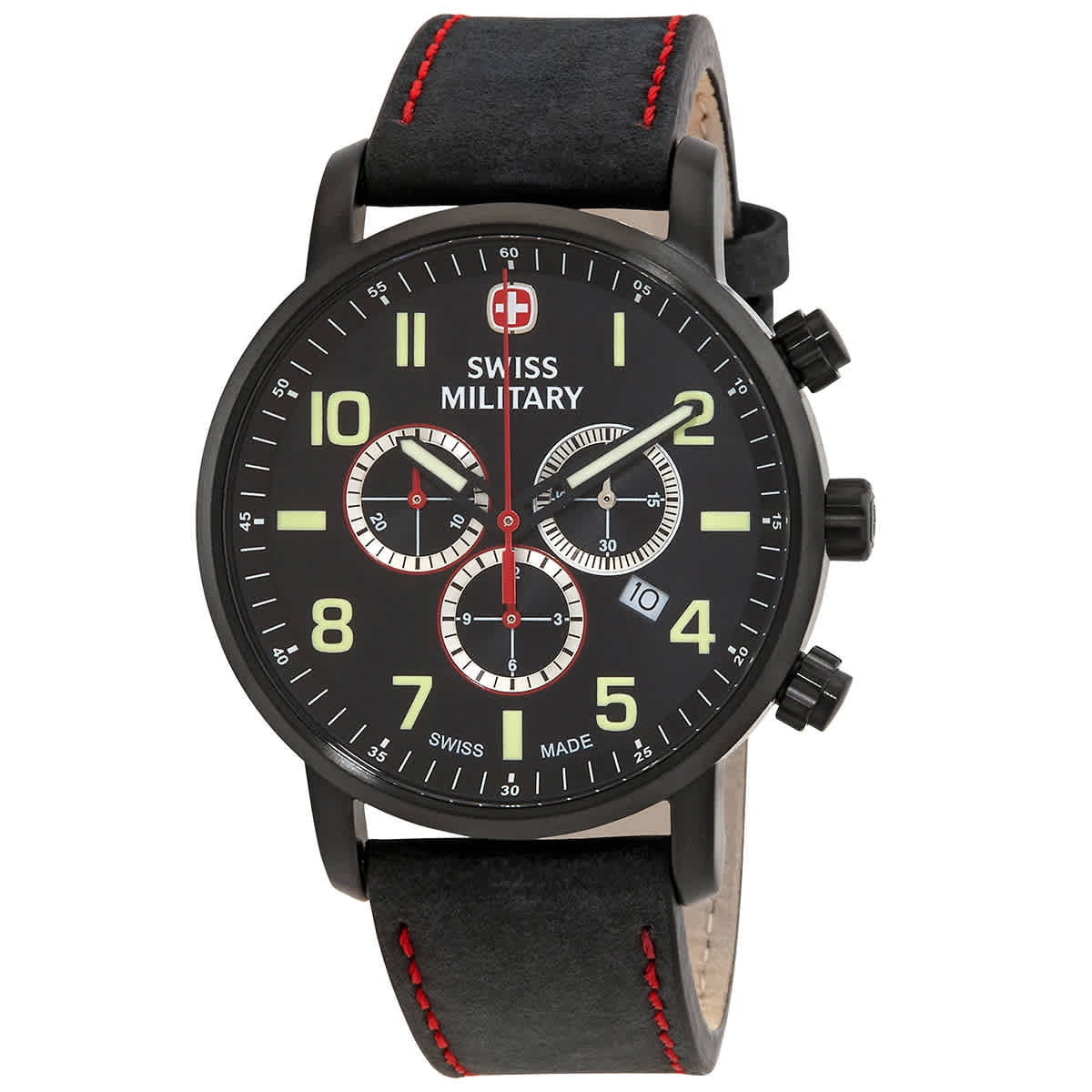 Attitude Black Chrono Dial Watch Men's Military Swiss 01.1543.304 Chronograph Quartz