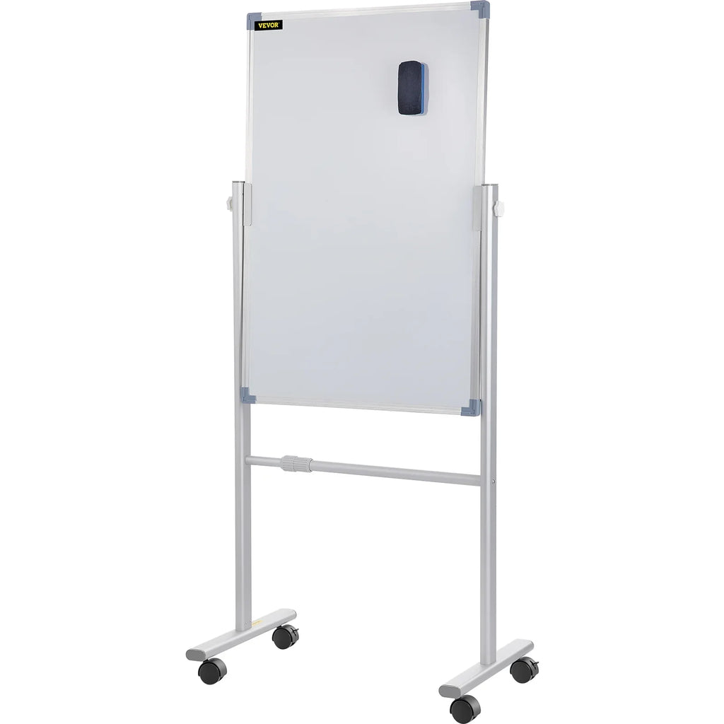 24" with 360 Home BENTISM Wheels Office Aluminum Adjustable w/ x Reversible Lockable Double Height Stand Dry Mobile Frame and Swivel Magnetic for Erase School Rolling 36" Sided Board Whiteboard