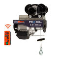 50/60HZ 1100 Emergency w/ Hoist Stop 220~240V Rope lbs. 550 lbs. w/trolley Wireless / Prowinch Electric