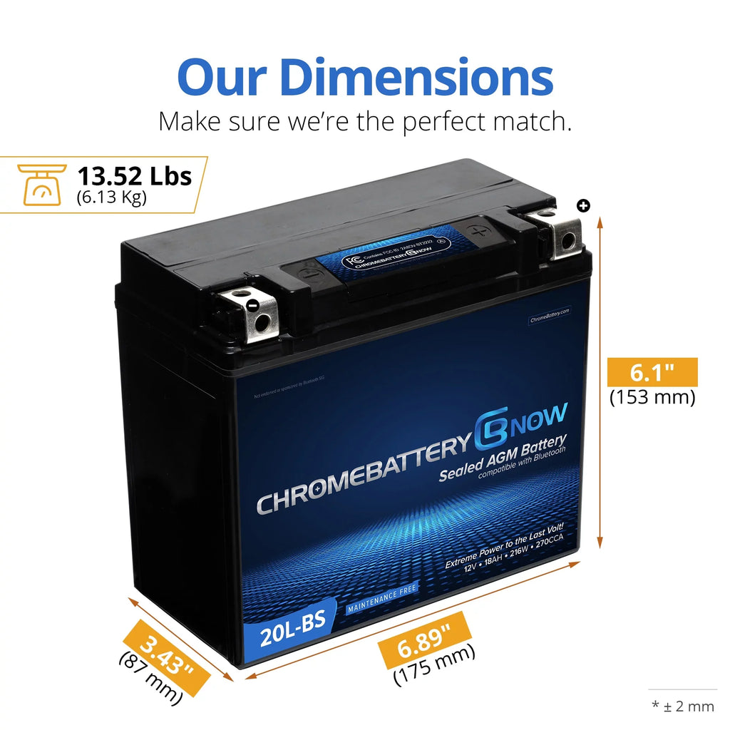 for Battery Personal - Wireless (sea-doo) Ah, Battery Volt,18 1993) Ytx20l-bs Cca) Smartphone Chrome (20l-bs Now All AGM 12 Models Years 270 Intelligent 1500 - Watercraft Brp (1988 Connectivity