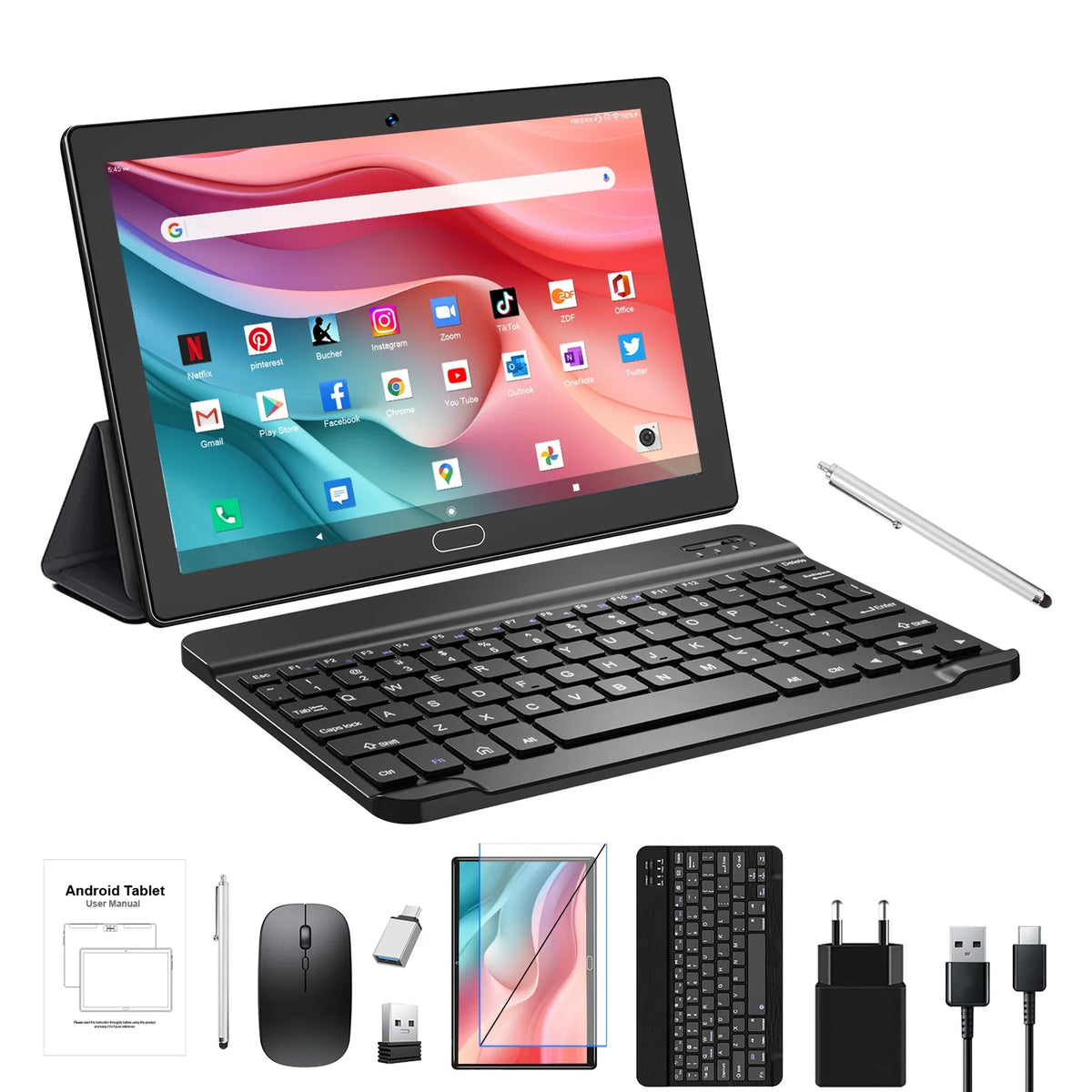 Tablet 11,Tablet Expand 1 inch Battery,Latest Keyboard,10 Camera,Wi-Fi,Bluetooth,GPS,Black Cellular with 128GB to ),6000mAh Android Octa-Core PC,Dual ROM(up 1.6GHz in 4G Tablets,64GB 2