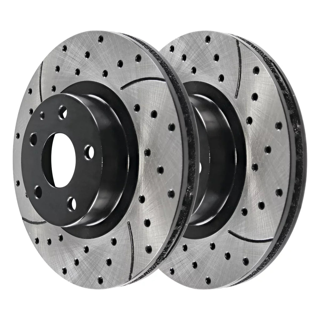Rear of Black Front 2.0L 2018 2022 2016 2021 BRKPK200 2.5L Slotted Drilled 2019 AutoShack and 2017 Brake AWD FWD 4 Mazda 2020 Rotors Set Replacement for CX-5