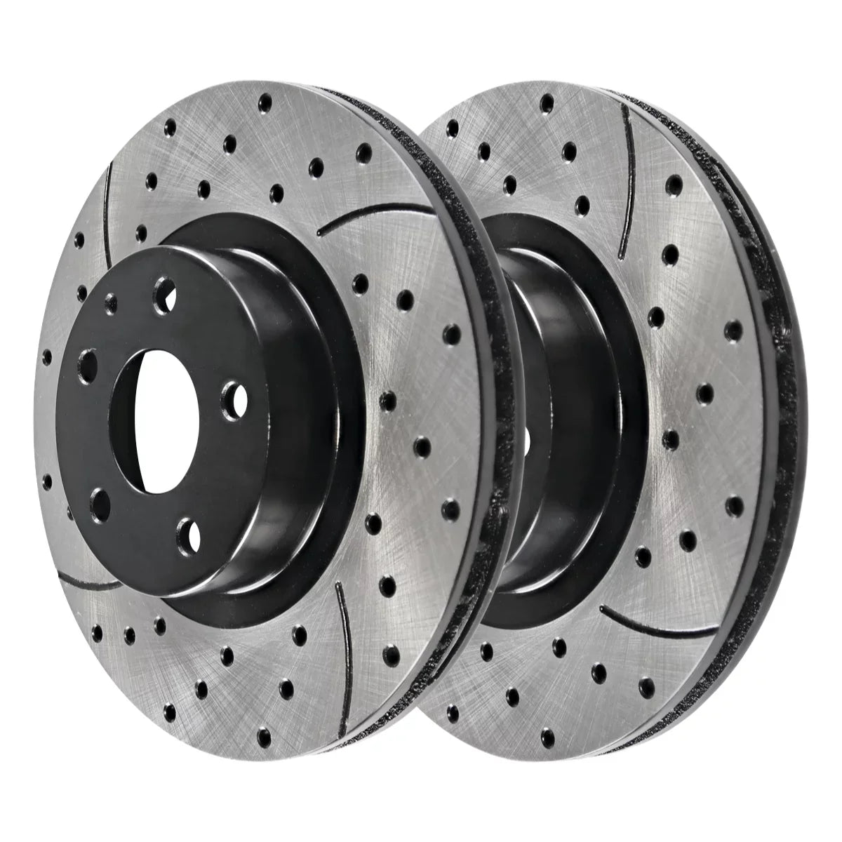 Rear of Black Front 2.0L 2018 2022 2016 2021 BRKPK200 2.5L Slotted Drilled 2019 AutoShack and 2017 Brake AWD FWD 4 Mazda 2020 Rotors Set Replacement for CX-5