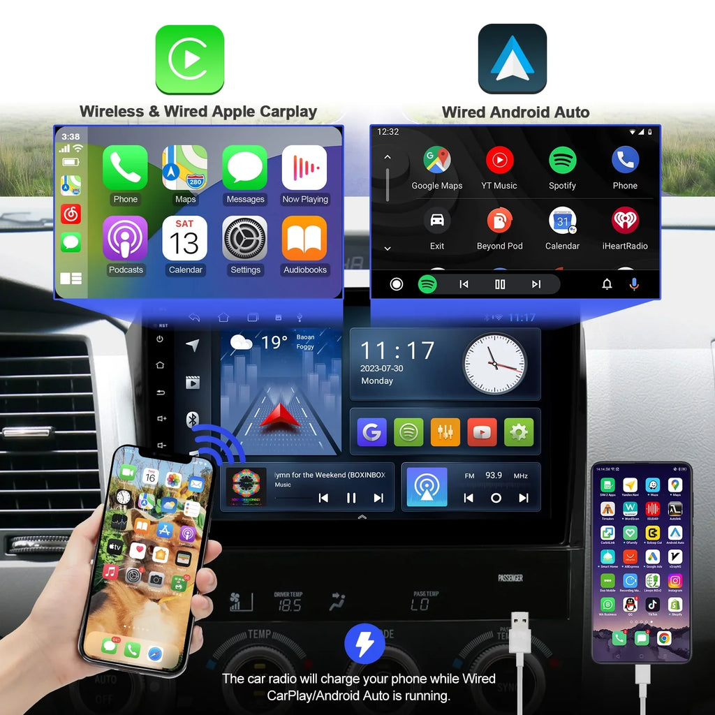 Car Camera Navi Car GPS & Double Radio Backup Touchscreen Screen Tundra Support 10 2008-2018 IPS with inches Android 2007-2013 Carplay 10.1 2+32G & Auto Stereo Android Sequoia for FM Din BT Toyota