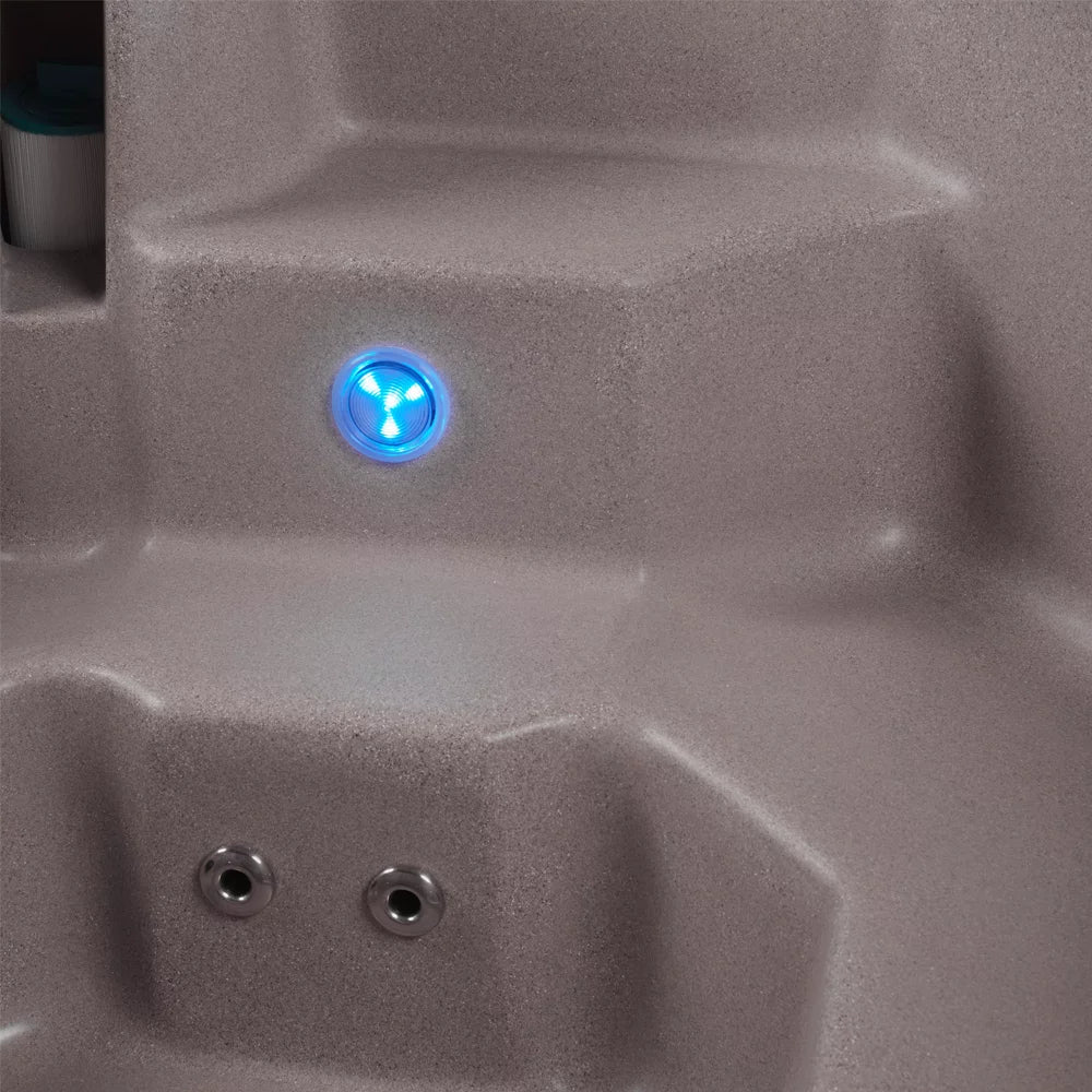 Seater 8 Cover, Brown Spa Aqualife 20 & Lagoon Jets, Tub Tub with Millstone LED lighting Hot