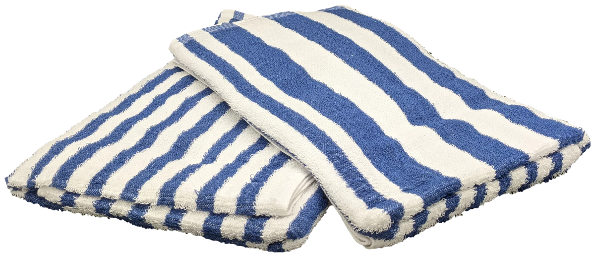 Towels 60" Cotton Striped Spa Spun Beach Blue/White x Poolside Ring Pack 100% 30" Pool 6