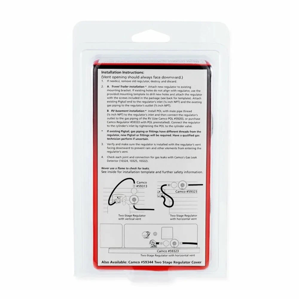 Silver - 2-Stage Regulator Camco Propane (59313) Vertical RV
