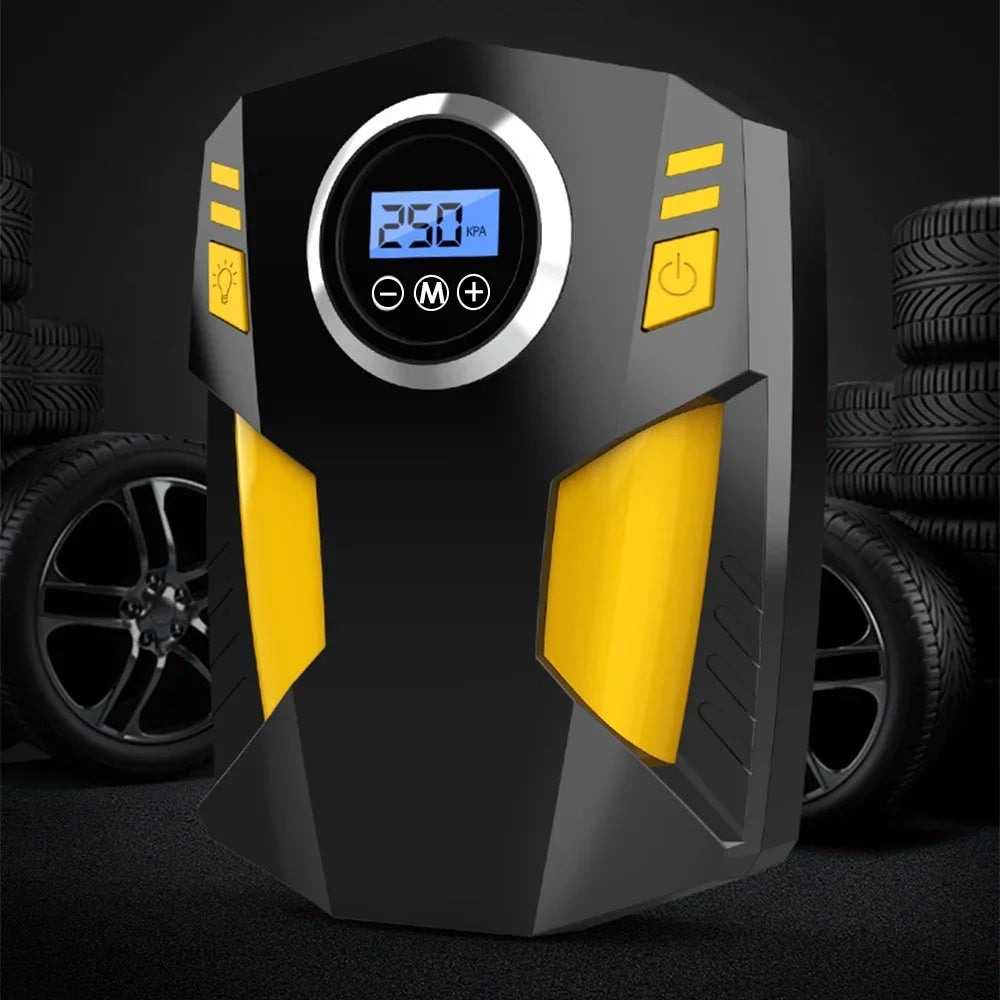 with Pump Inflator Air Car Tire Digital Auto Light LED Compressor 12V for Portable