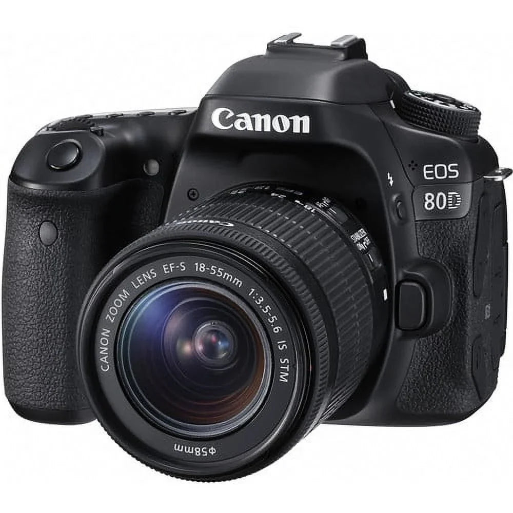 Camera Canon 18-55mm + Lens DSLR Buzz-photo 64GB Kit with Advanced 80D EOS