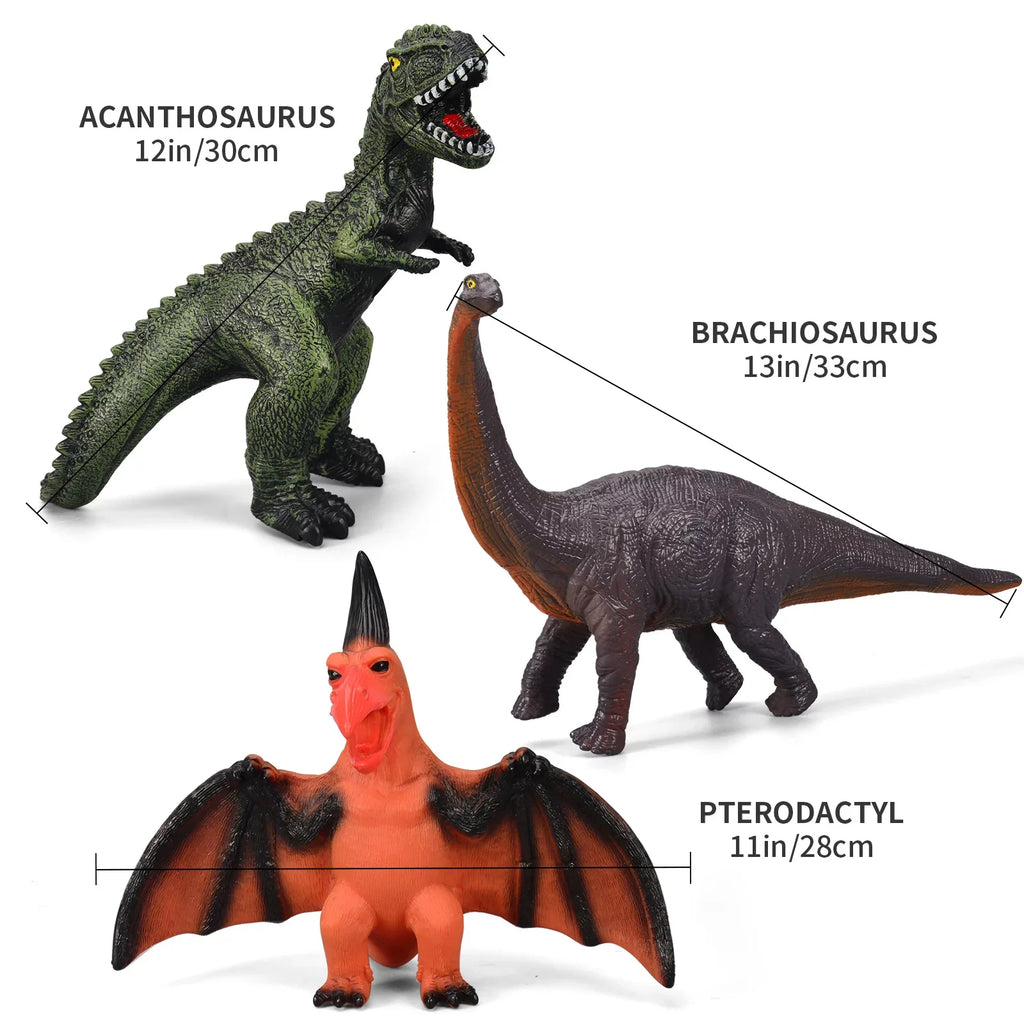 6 Inches Velociraptor Toys for Piece Lovers Favors, 13-17 Dinosaur Dinosaur Set and for T-Rex, Soft Large - Party Toddlers, Blue Dinosaur Toys Kids Gifts Perfect Birthday Jumbo Dinosaur