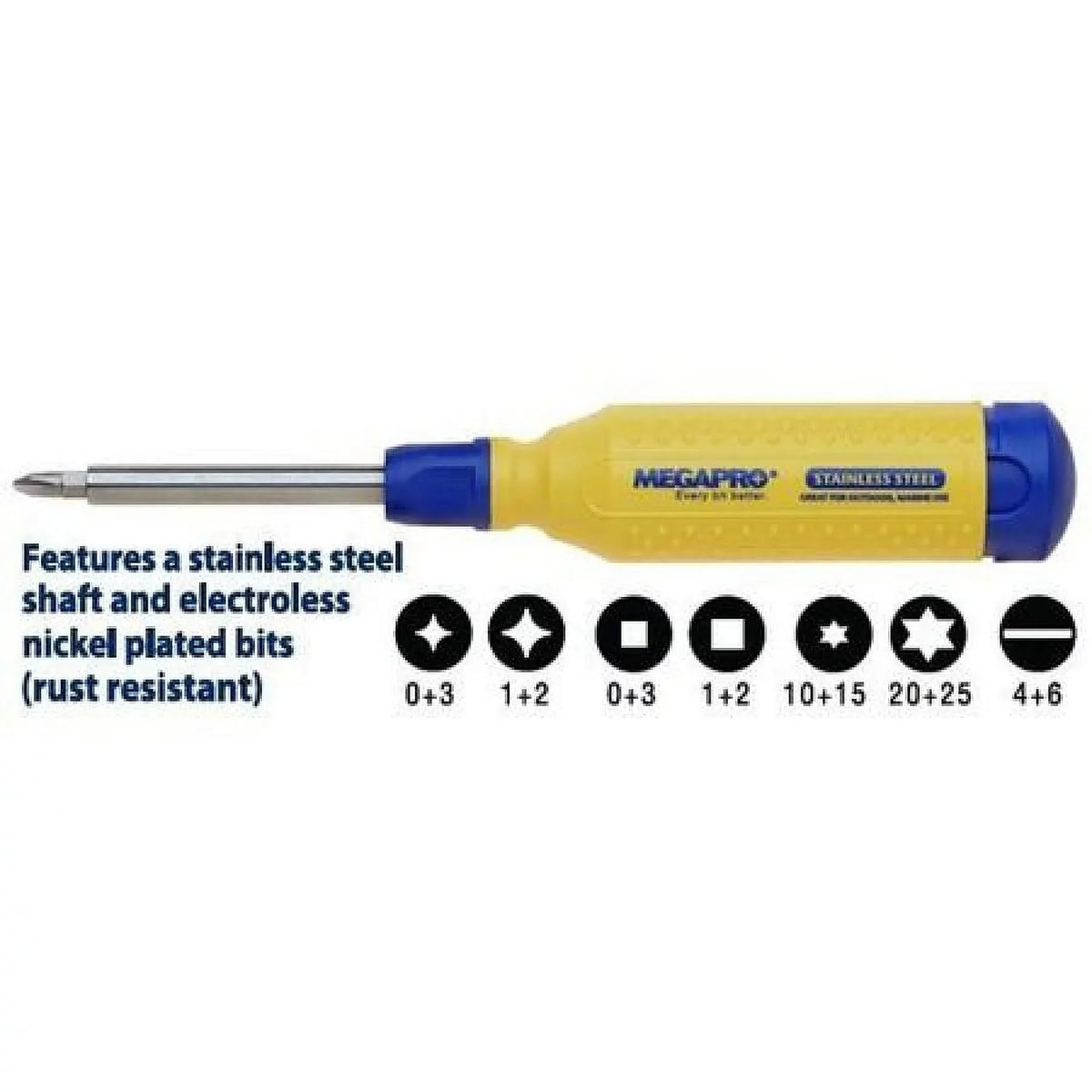 NumBits 151SS-B 6 Screwdriver, Multi-Bit Megapro
