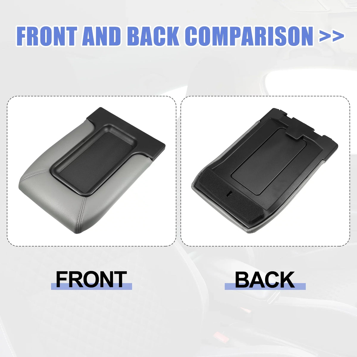 Center Escalade Lid Gray Armrest Unique Box Console for Leather Bargains Cadillac Seat 2003-2004 Protector Cover Faux