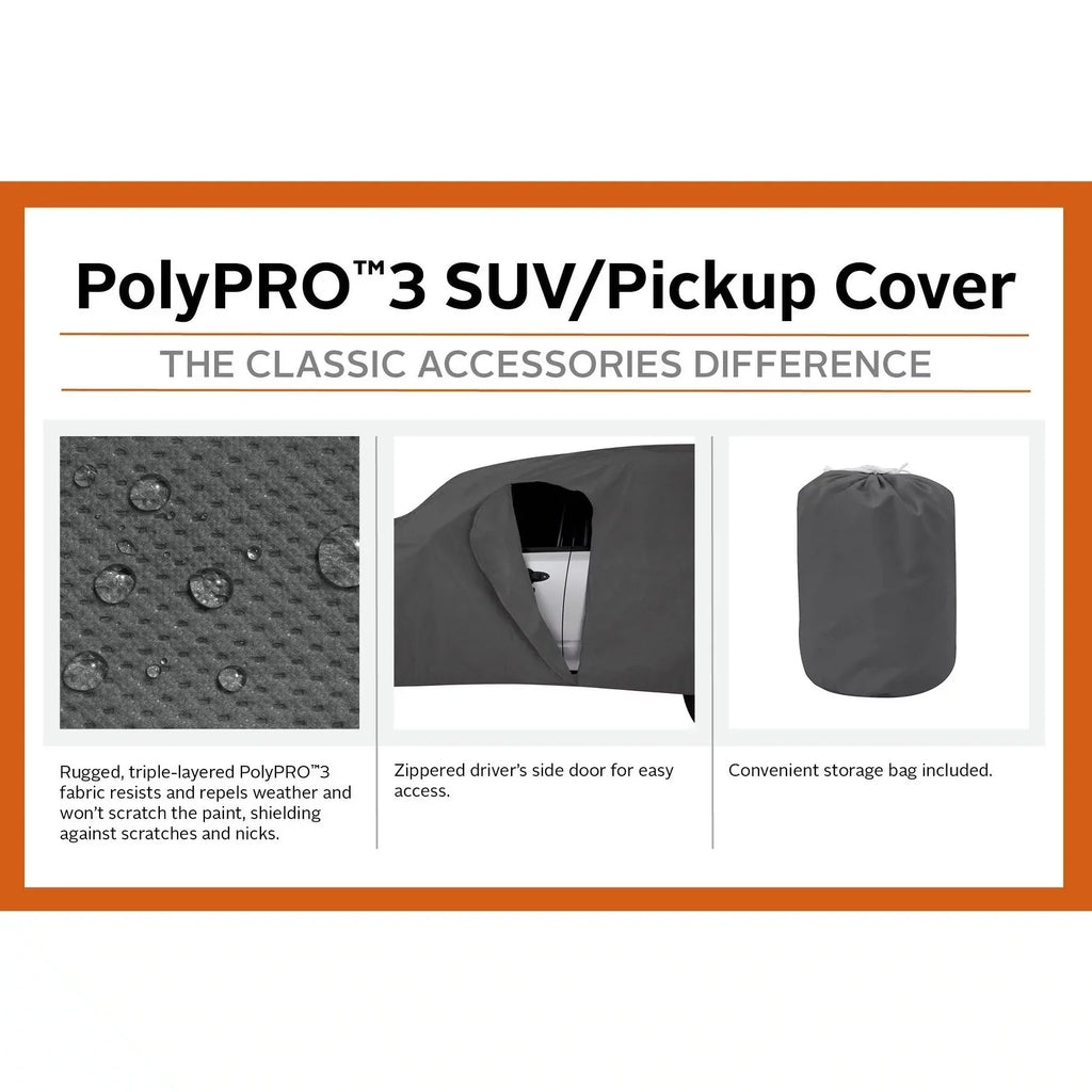 Charcoal Cover, to SUV Up 3 Truck Accessories 187"L, Compact - PolyPRO™ Heavy-Duty Classic Cover Car OverDrive or