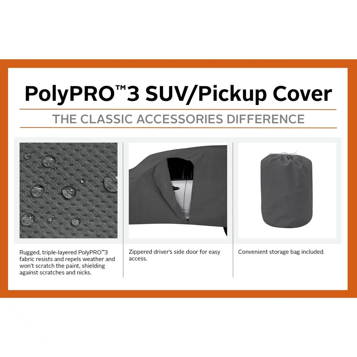 Charcoal Cover, to SUV Up 3 Truck Accessories 187"L, Compact - PolyPRO™ Heavy-Duty Classic Cover Car OverDrive or