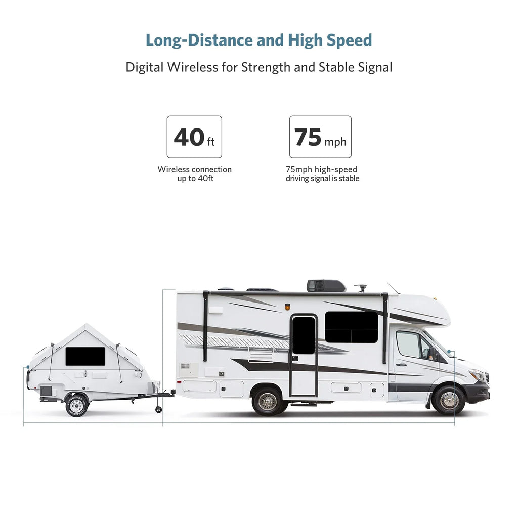 Night High-Speed with Trailers/ Observation RV/ Parking Kit, HD 7" Wireless Rear Cameras for Waterproof View IR Camper/Semi-Trailer/Tractor Camera Lines Monitor Backup Vision Reversing with
