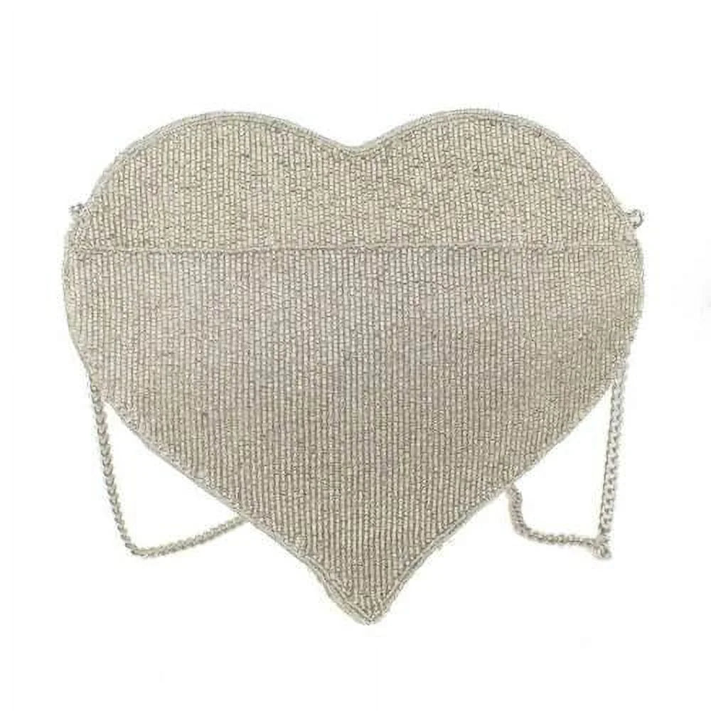 Crossbody Spark Handbag Love NEW Mary BAG of Beaded Heart spring Silver Frances