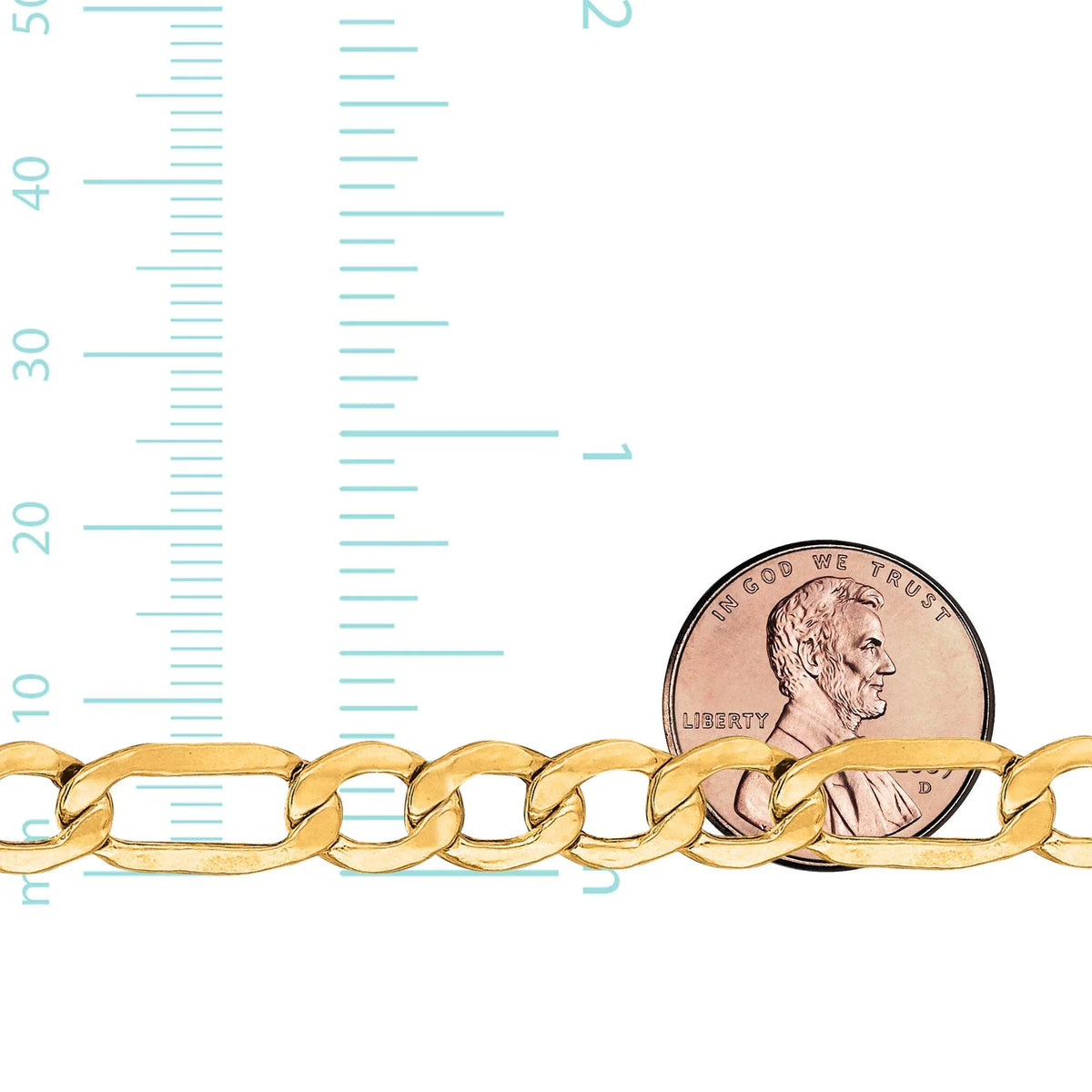 Inches, Bracelet 8.5 7.95 Claw 10k Lobster mm Yellow Gold 12.7gr. Solid Chain Figaro Clasp-