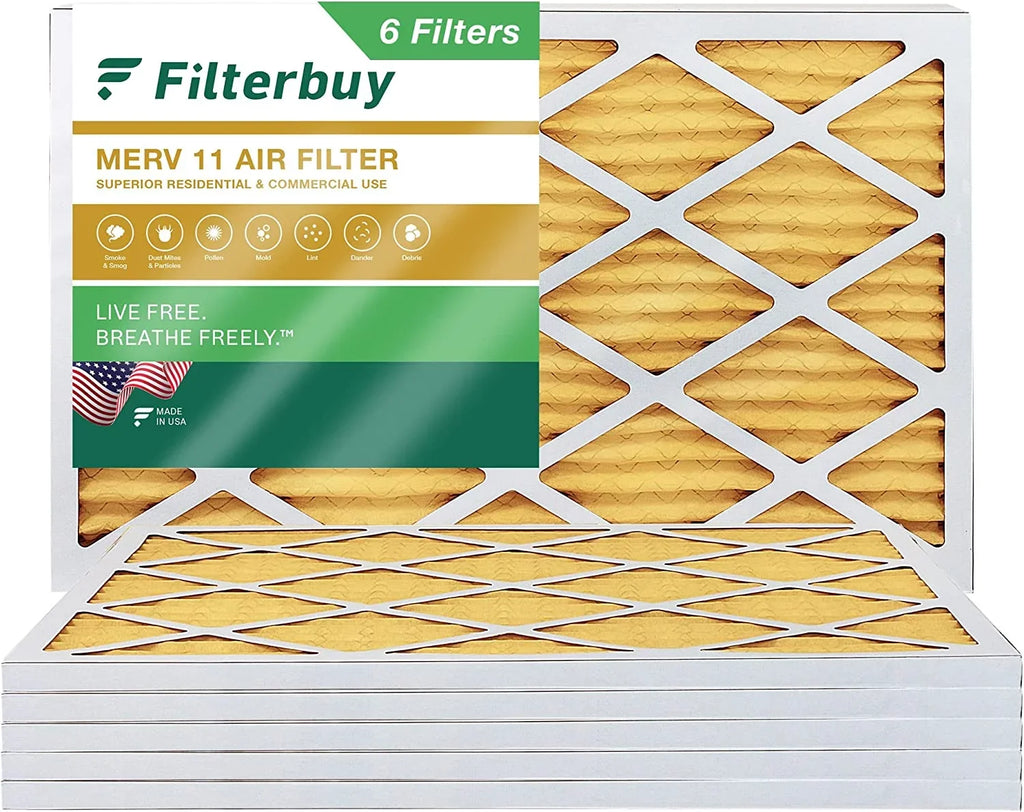 HVAC 11 Air AC Filters Furnace 12x30x1 Pleated Filterbuy (6-Pack) MERV
