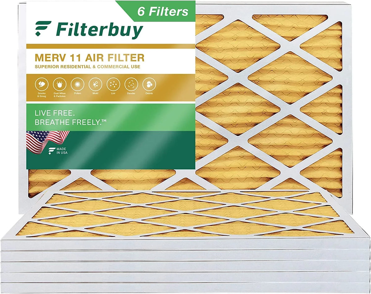 HVAC 11 Air AC Filters Furnace 12x30x1 Pleated Filterbuy (6-Pack) MERV