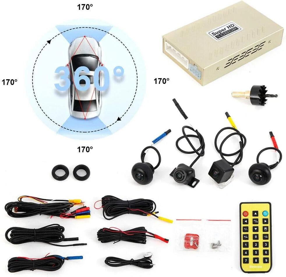 Car monitoring DVR Bird Camera System Surround TFCFL 360 View parking Backup Record