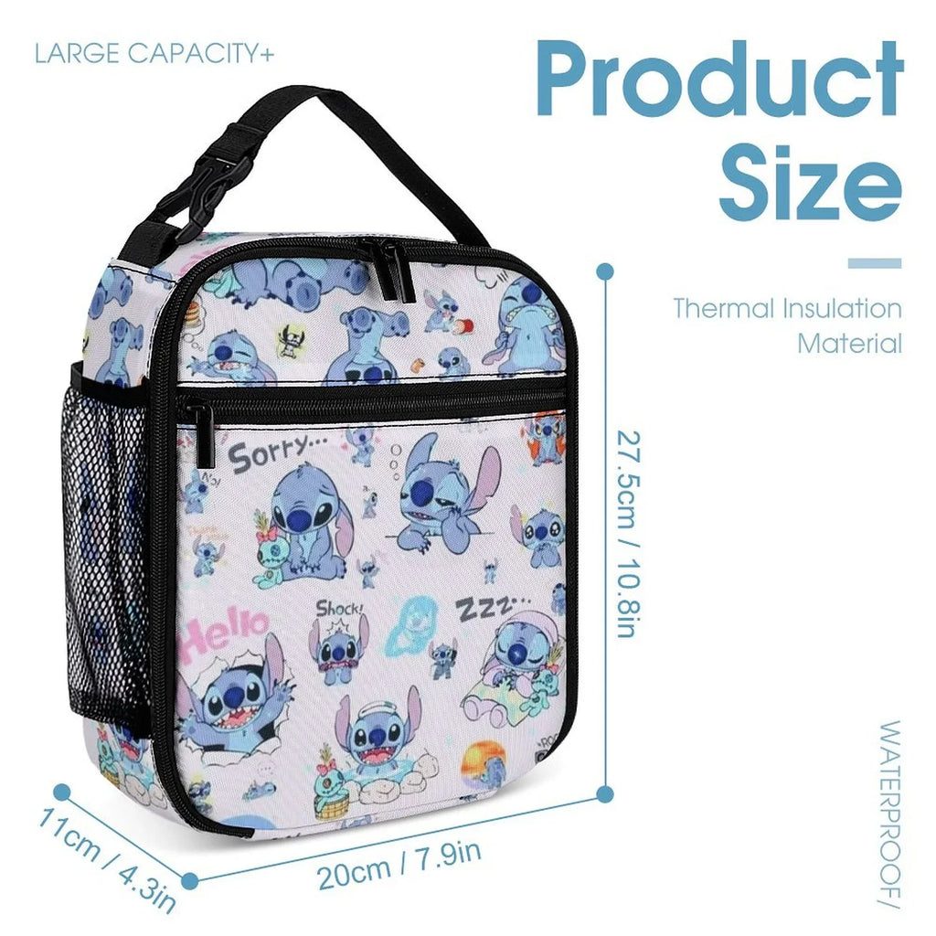 Stitch Portable School Handbag Thermal Girls Lilo For Insulated Kids Bento Bag Bag Boys Lunch Cooler Adult Office Tote
