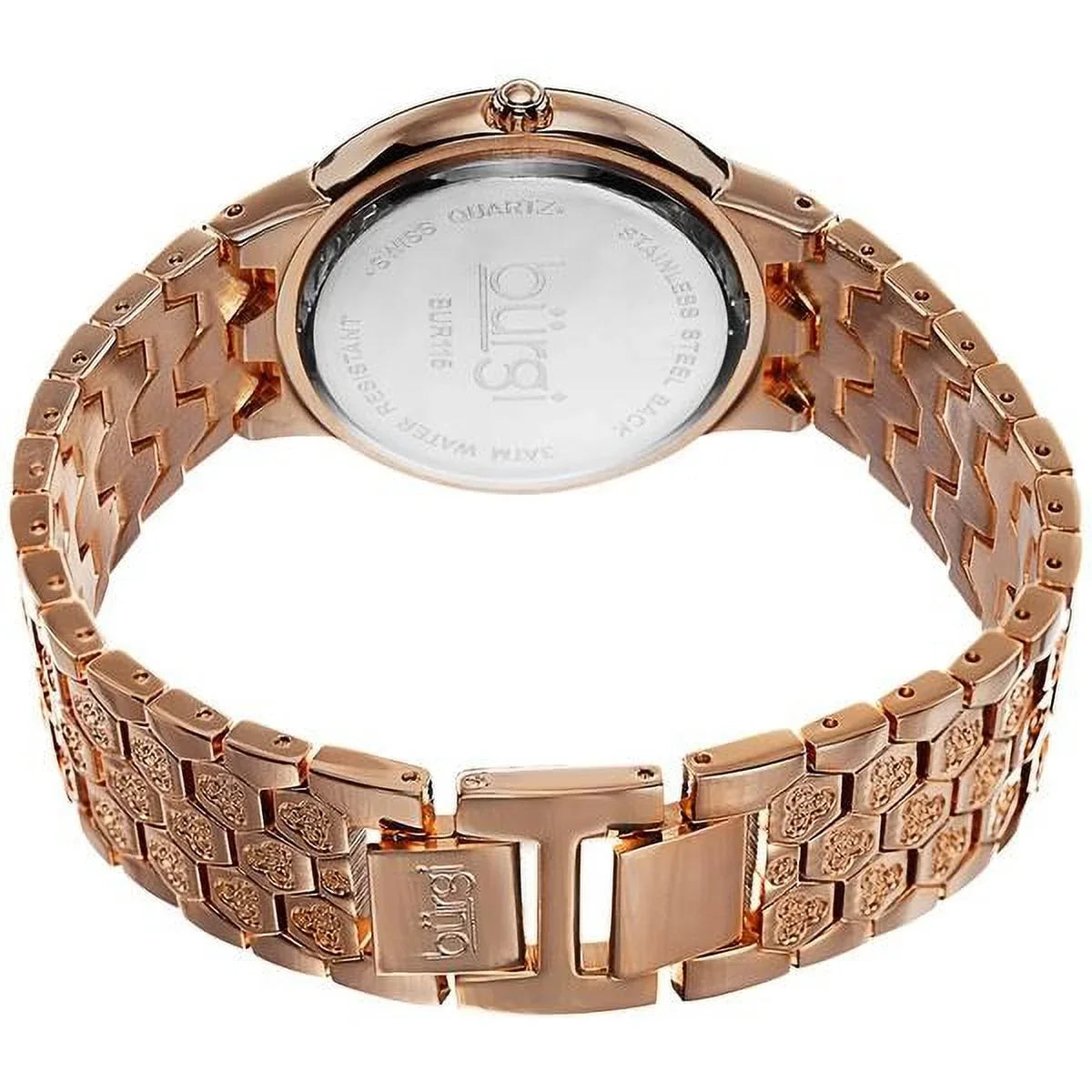 Rose-Tone Bracelet Swiss Women's Quartz Brass Crystal-Accented Watch